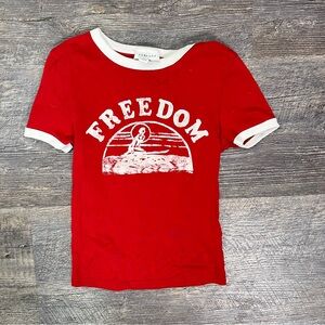 Topshop kids red freedom T-shirt top size 4T B174